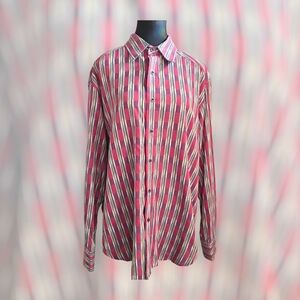 Robert Graham Multicolor Striped Button Down Shirt Size L